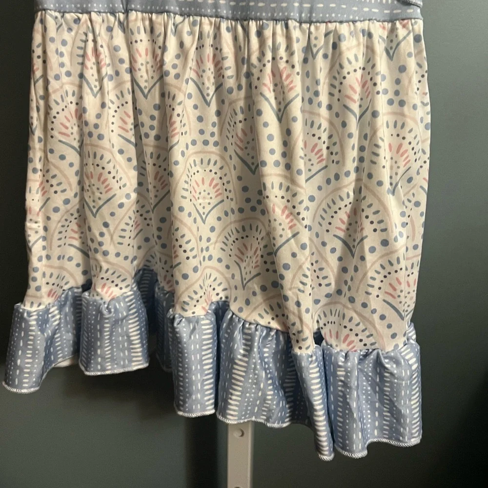 Pete & Lucy Blue Pink & White Ruffle Sundress NWT 12-18 months